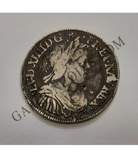 Francia 1/2 ECU Rey Luis XIV 1650 ceca Montpellier KM 164-14