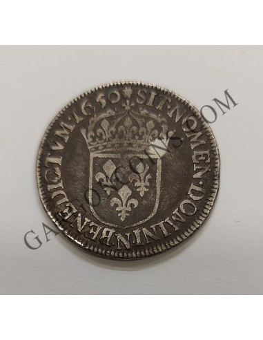 Francia 1/2 ECU Rey Luis XIV 1650 ceca Montpellier KM 164-14