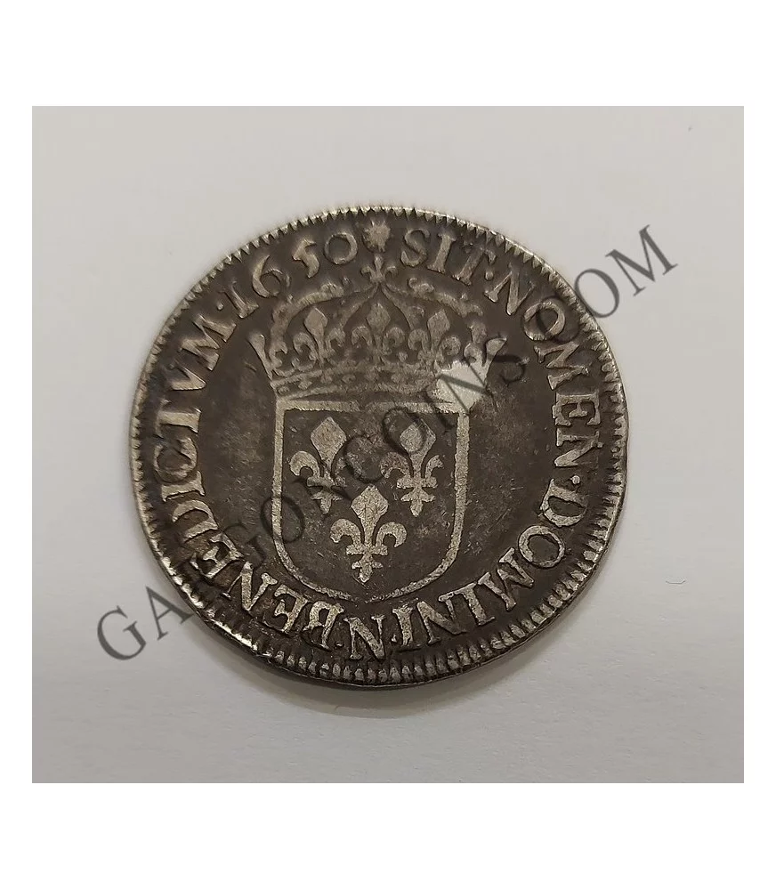 Francia 1/2 ECU Rey Luis XIV 1650 ceca Montpellier KM 164-14