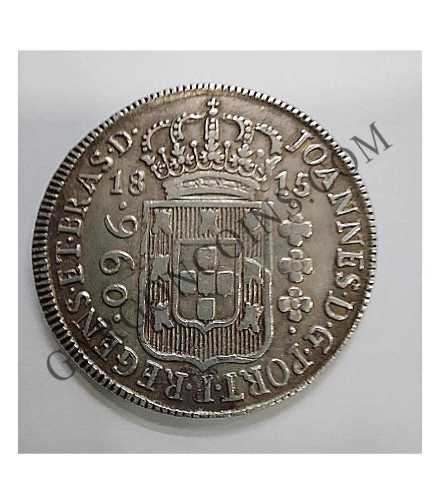 Brasil 960 Reis 1815 Joao EBC sobre moneda de 8 Reales Española