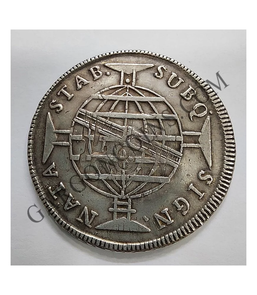 Brasil 960 Reis 1815 Joao EBC sobre moneda de 8 Reales Española