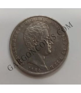 Estados Italianos Cerdeña (sardina) 5 Liras 1844 P  EBC++