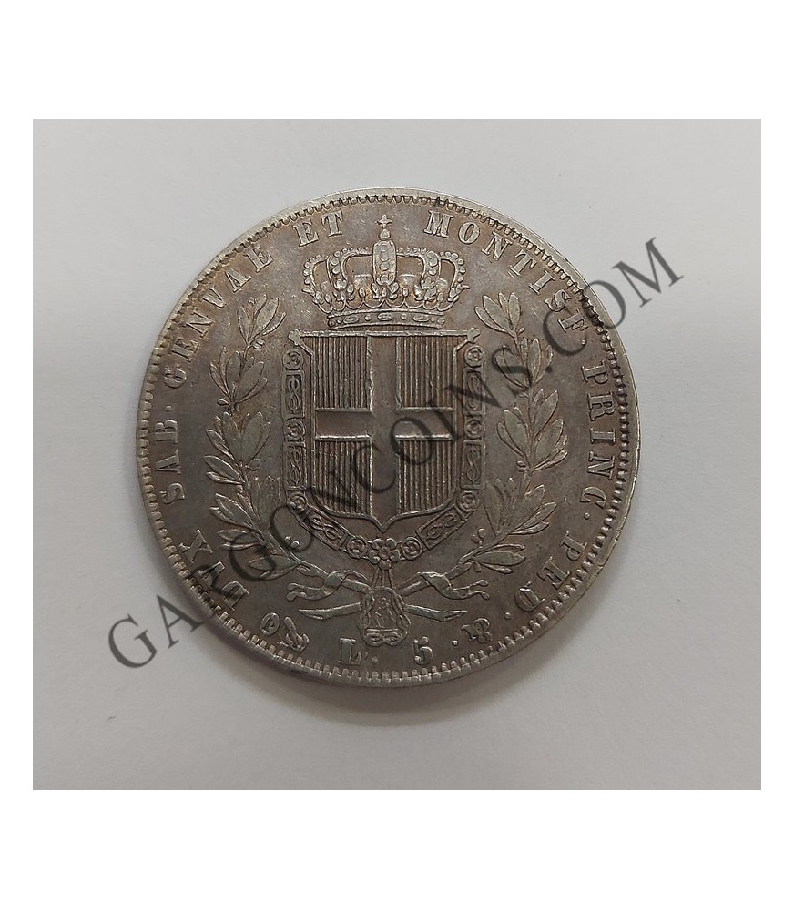 Estados Italianos Cerdeña (sardina) 5 Liras 1844 P  EBC++