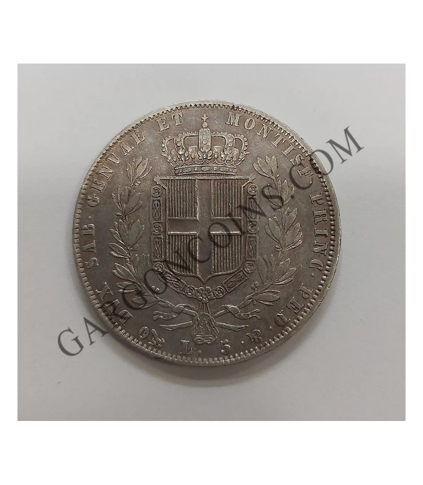 Estados Italianos Cerdeña (sardina) 5 Liras 1844 P  EBC++