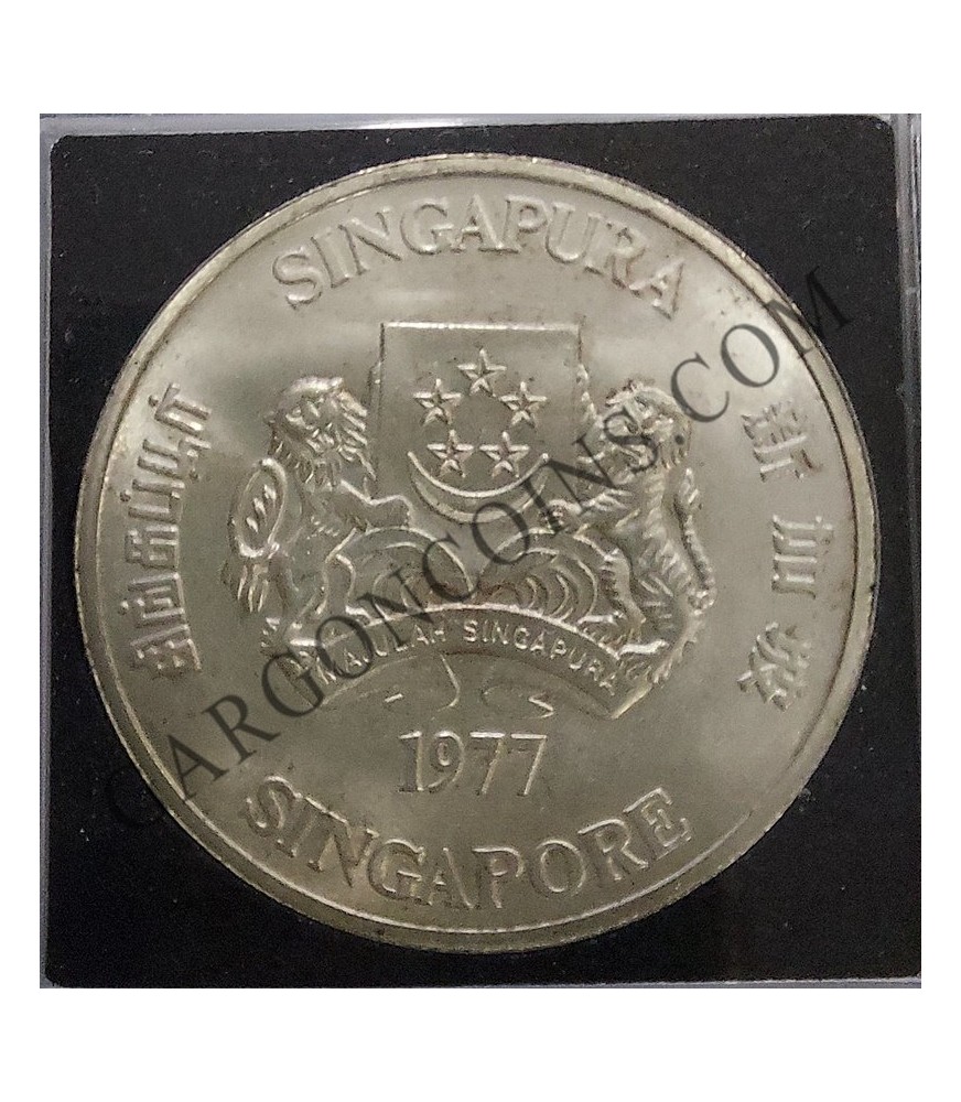 3 x Monedas 10 Dólares de Singapur 1975-76-77