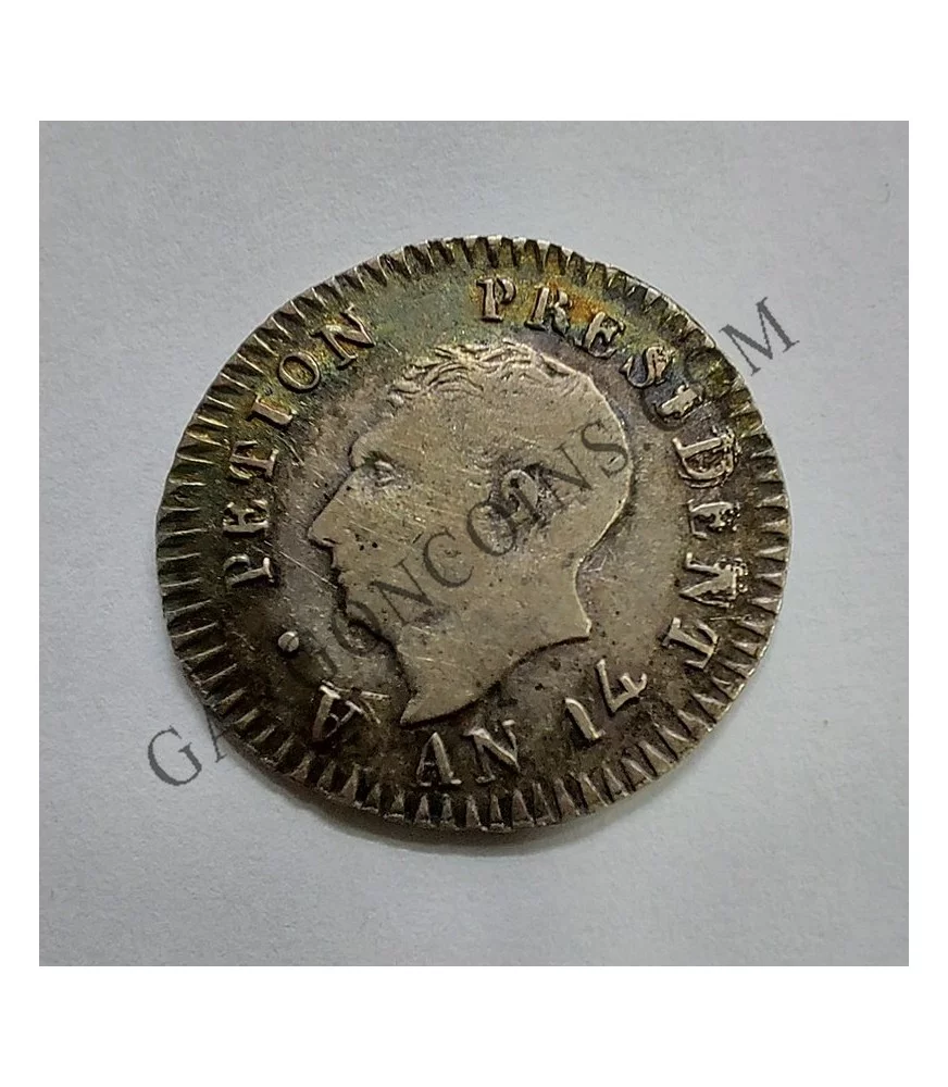 Haiti Westerm Republic presidente A.Peiton año 14 (1817) 25 Cent KM 15.2