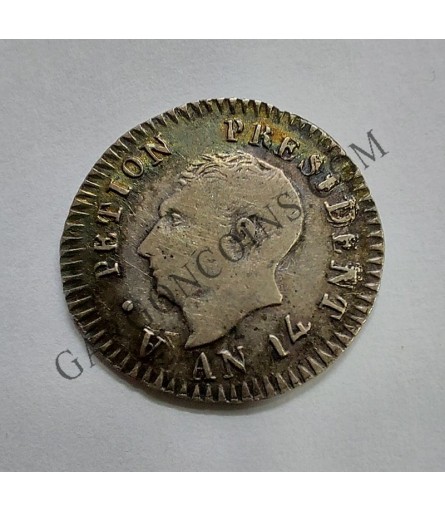 Haiti Westerm Republic presidente A.Peiton año 14 (1817) 25 Cent KM 15.2