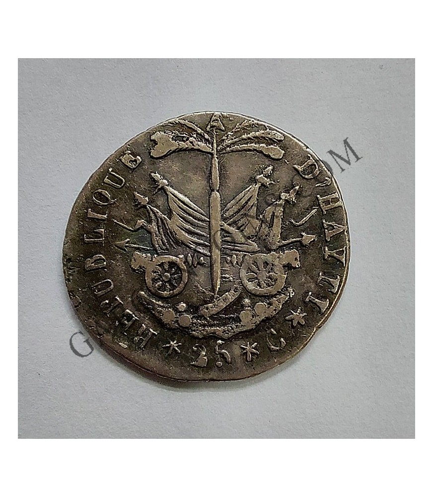 Haiti Westerm Republic presidente A.Peiton año 14 (1817) 25 Cent KM 15.2