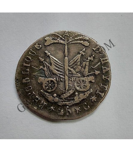 Haiti Westerm Republic presidente A.Peiton año 14 (1817) 25 Cent KM 15.2