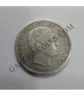 Portugal 500 Reis 1858 Pedro V  KM 498