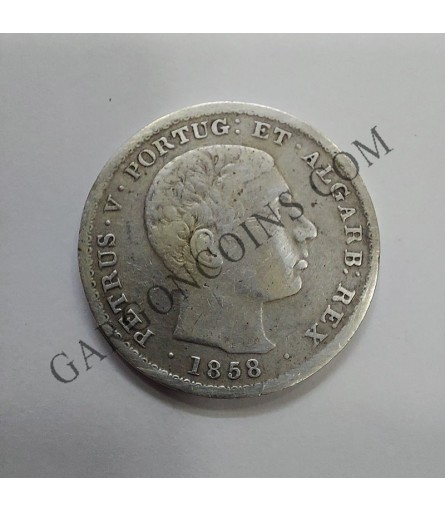 Portugal 500 Reis 1858 Pedro V  KM 498