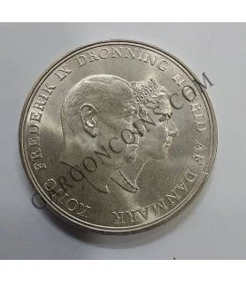 Dinamarca 5 Kroner1960 Bodas de Plata Frederic e Ingrid S/C KM 586