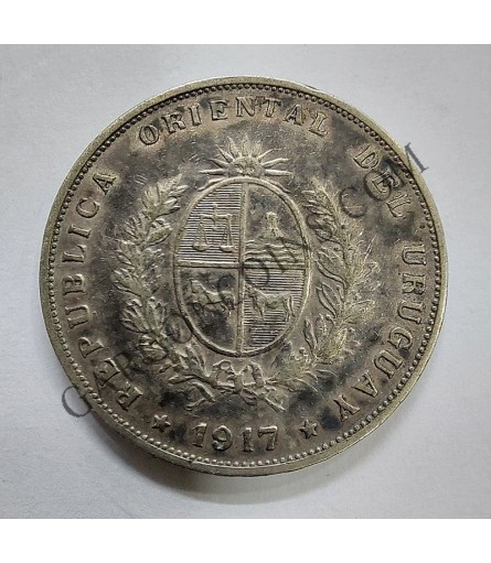 Uruguay 50 Centésimos del 1917  KM 22  EBC+