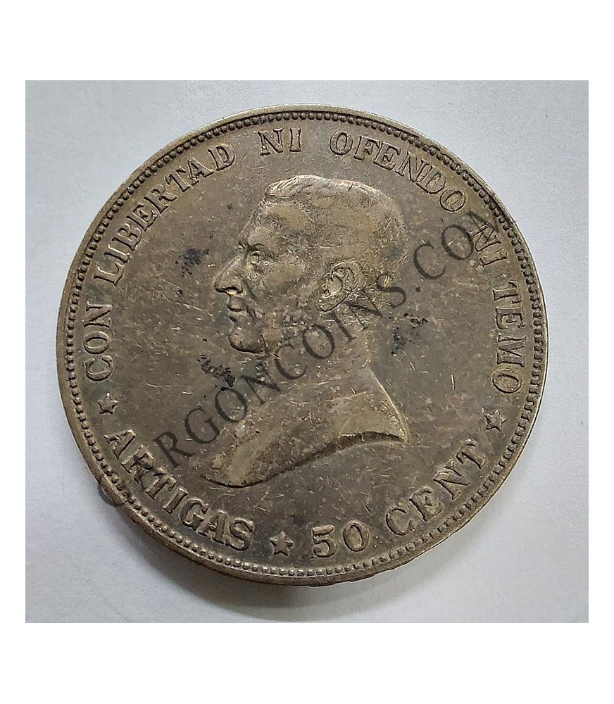 Uruguay 50 Centésimos del 1917  KM 22  EBC+