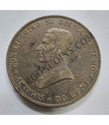 Uruguay 50 Centésimos del 1917  KM 22  EBC+