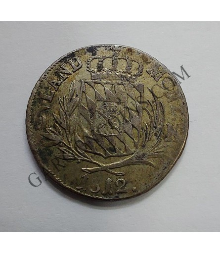 Estados Alemanes Baviera Bayern 6 Kreuzer Landmunze 1812 KM 686