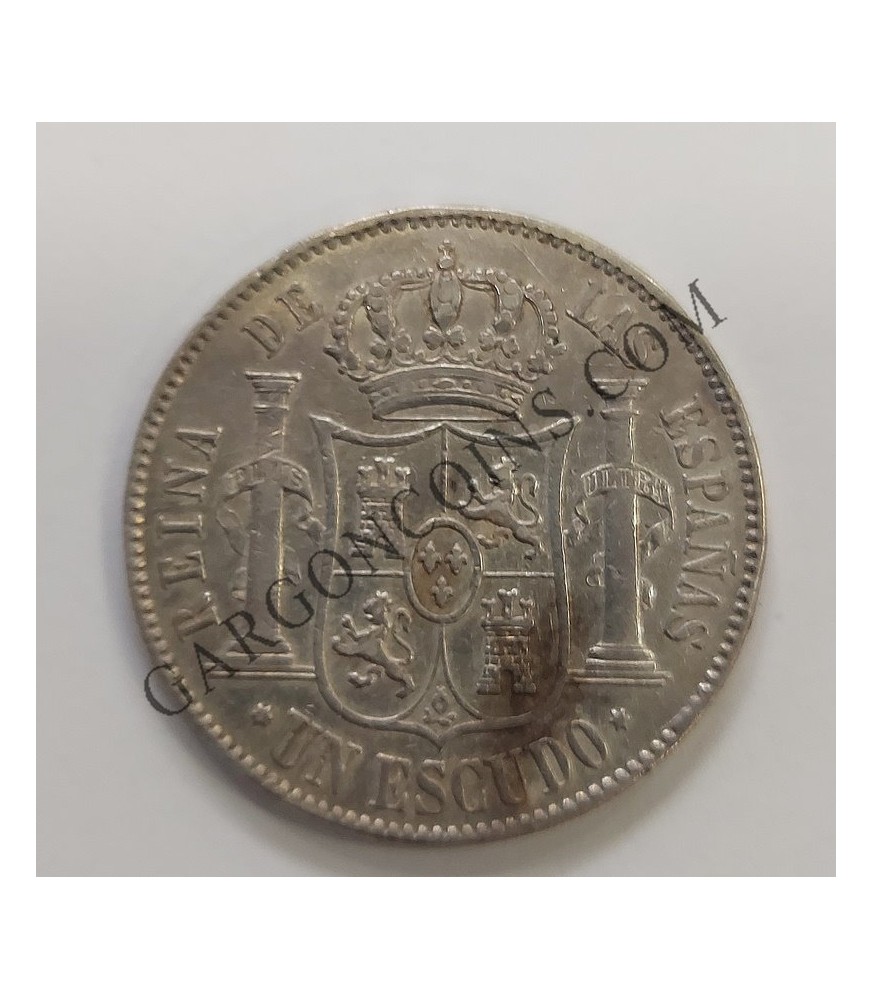 Isabel II  1 escudo 1867  de Madrid MBC