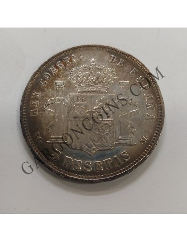 5 Pesetas Alfonso XIII 1891 *91 PG M  EBC