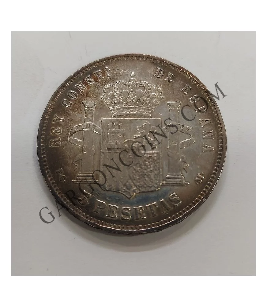 5 Pesetas Alfonso XIII 1891 *91 PG M  EBC