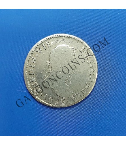 Fernando VII  4 Reales Santiago de Chilke 1816 FJ ESCASA