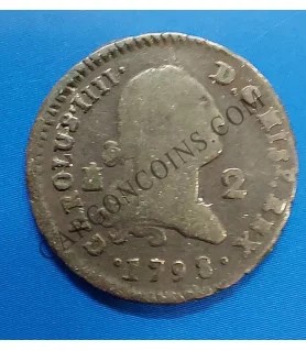 Carlos IV 2 Maravedís 1798 ceca de  Segovia 