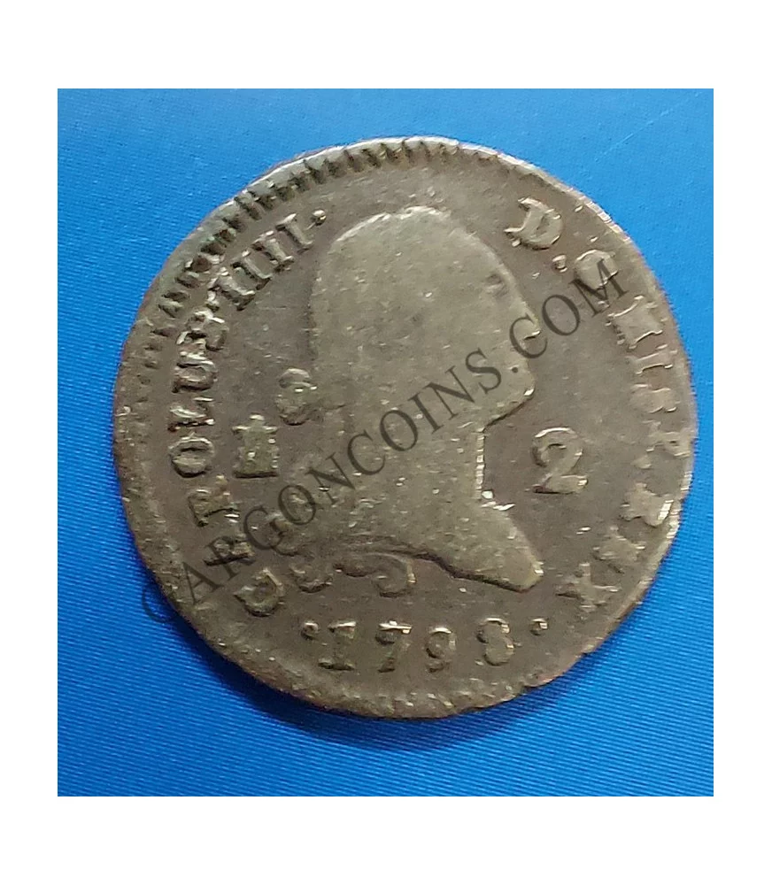 Carlos IV 2 Maravedís 1798 ceca de  Segovia 