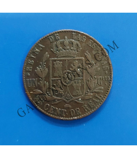 Isabel 2ª 25 Céntimos de Real 1859 Segovia Cuartillo