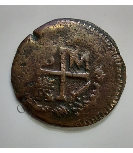 Fernando VII 1/4 de Real  Ceca de Santa Marta  Acuñacion de emergencia Fernando VII 1/4 de Real  Ceca de Santa Marta  Acuñacion de emergencia