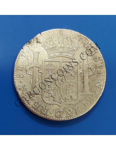 Carlos IV 8 Reales Mexico 1792 FM en EBC++, Fallo de acuñación