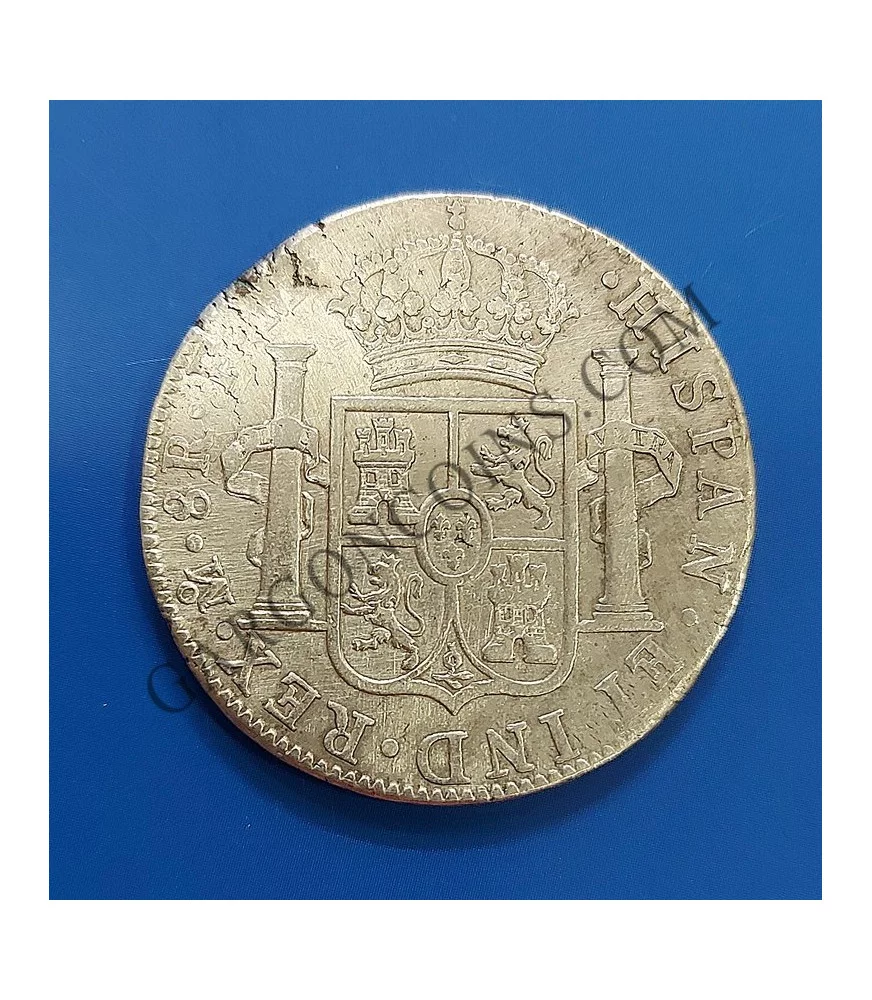 Carlos IV 8 Reales Mexico 1792 FM en EBC++, Fallo de acuñación