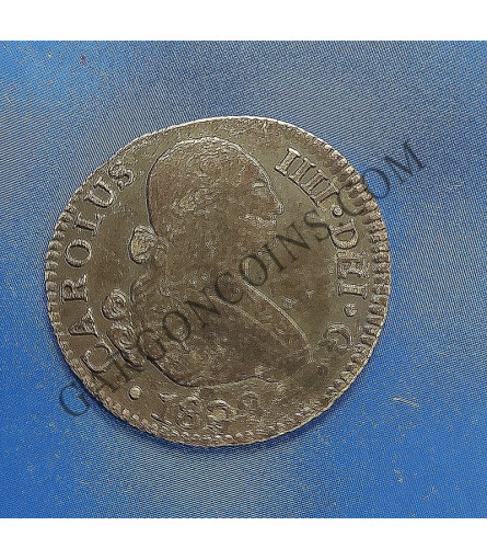 Carlos IV  2 Reales 1808 Sevilla CN  MBC con Pátina