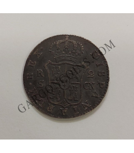 Carlos IV  2 Reales 1806 Sevilla CN  MBC con Pátina