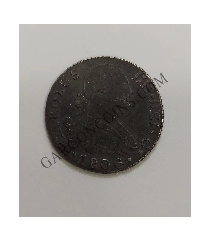 Carlos IV  2 Reales 1806 Sevilla CN  MBC con Pátina