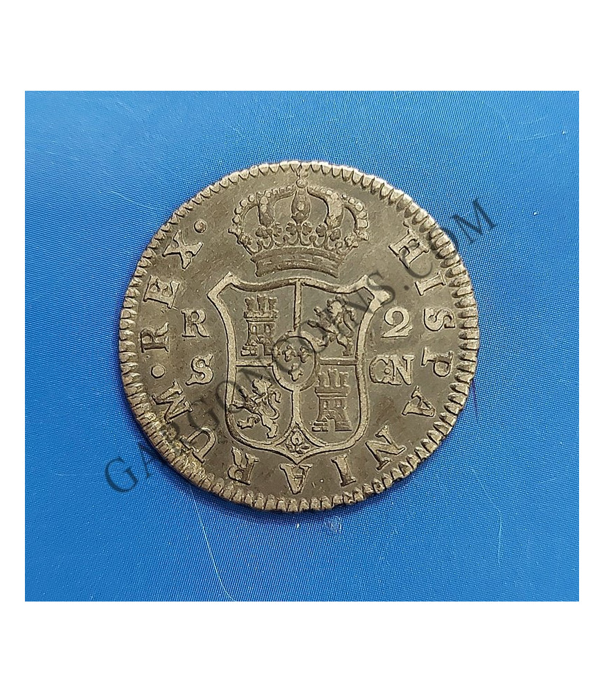 Carlos IV 2 Reales 1808 Sevilla CJ  MBC+ Patina negra