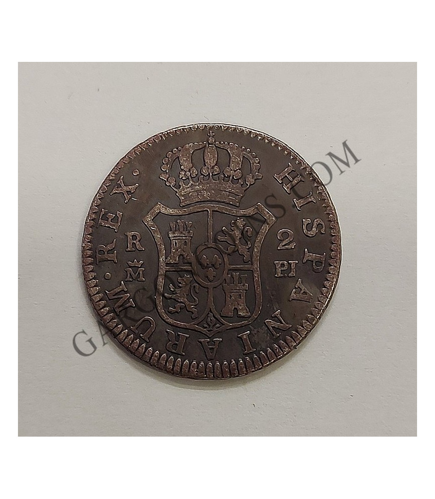 Carlos III  2 reales 1777 Madrid PJ EBC con pátina