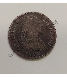 Carlos III  2 reales 1777 Madrid PJ EBC con pátina