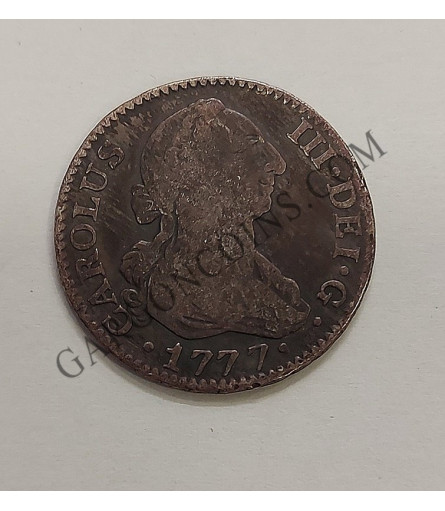 Carlos III  2 reales 1777 Madrid PJ EBC con pátina