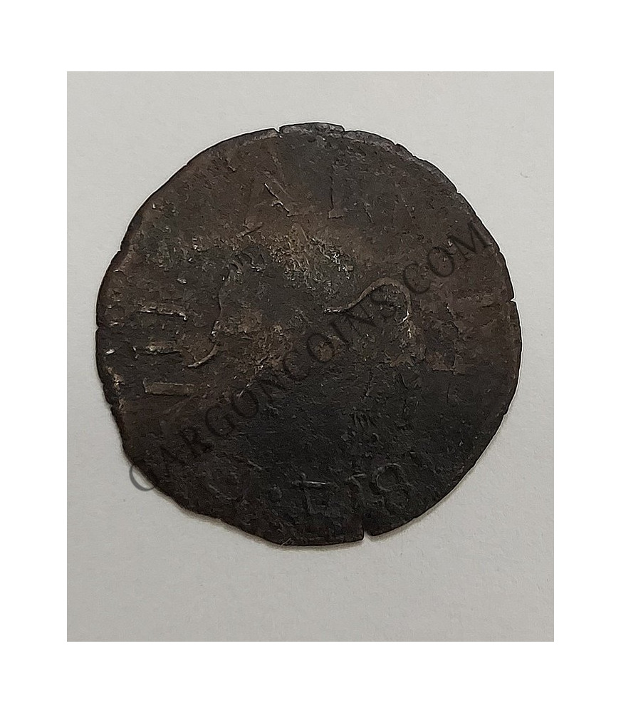 Fernando VII 1/2 Real 1814 ceca Guaiana, variante cospel grande y fecha al revés