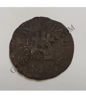 Fernando VII 1/2 Real 1814 ceca Guaiana, variante cospel grande y fecha al revés