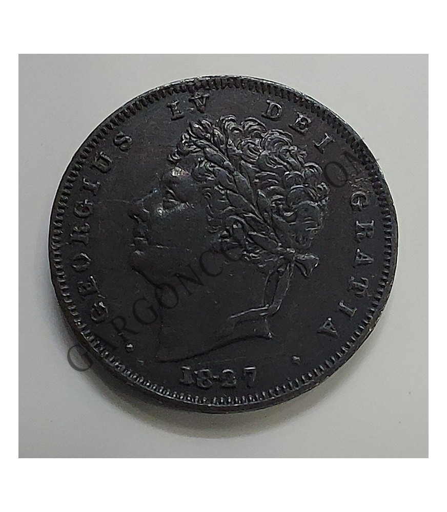 Gran Bretaña George IV 1/3  Farthing 1827 KM 703 EBC+ S/C-