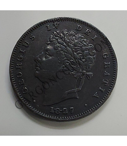 Gran Bretaña George IV 1/3  Farthing 1827 KM 703 EBC+ S/C-