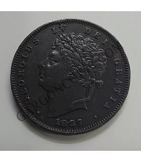 Gran Bretaña George IV 1/3  Farthing 1827 KM 703 EBC+ S/C-