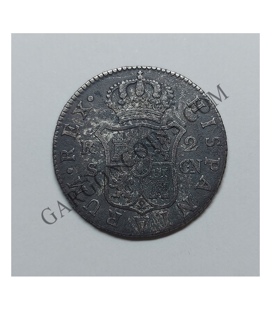 Carlos IV  2 Reales 1799 Sevilla CN  MBC con Pátina