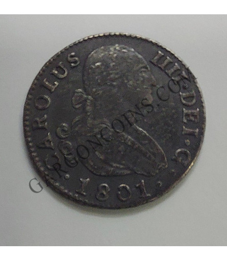 Carlos IV  2 Reales 1801 Sevilla CN MBC