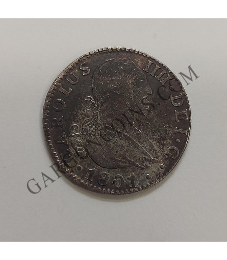 Carlos IV  2 Reales 1801 Sevilla CN BC