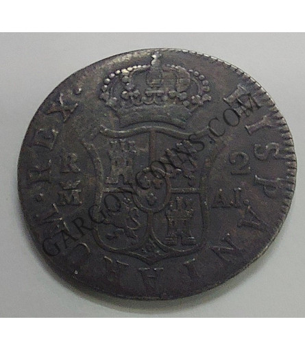 Carlos IV 2 Reales de Madrid de 1808 ensayadores AI