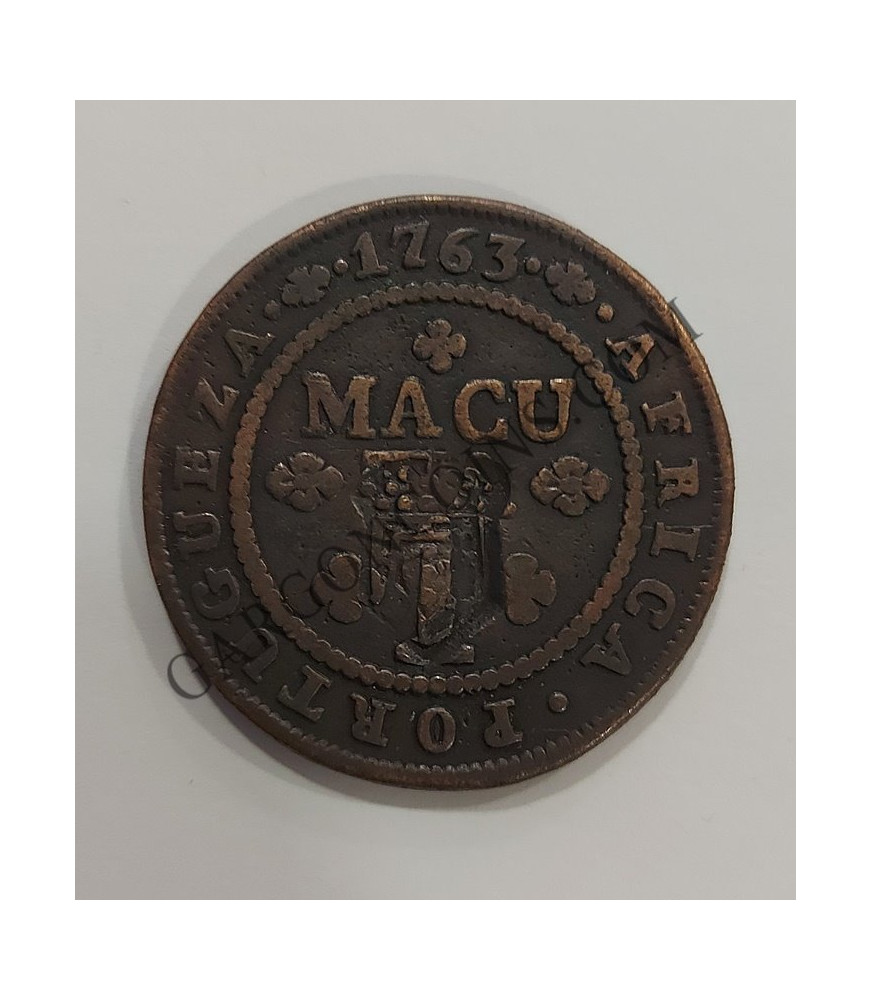 Africa portuguesa (Angola) 1763 1 macuta resellado