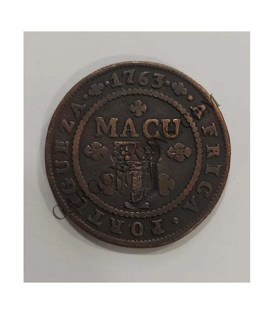 Africa portuguesa (Angola) 1763 1 macuta resellado
