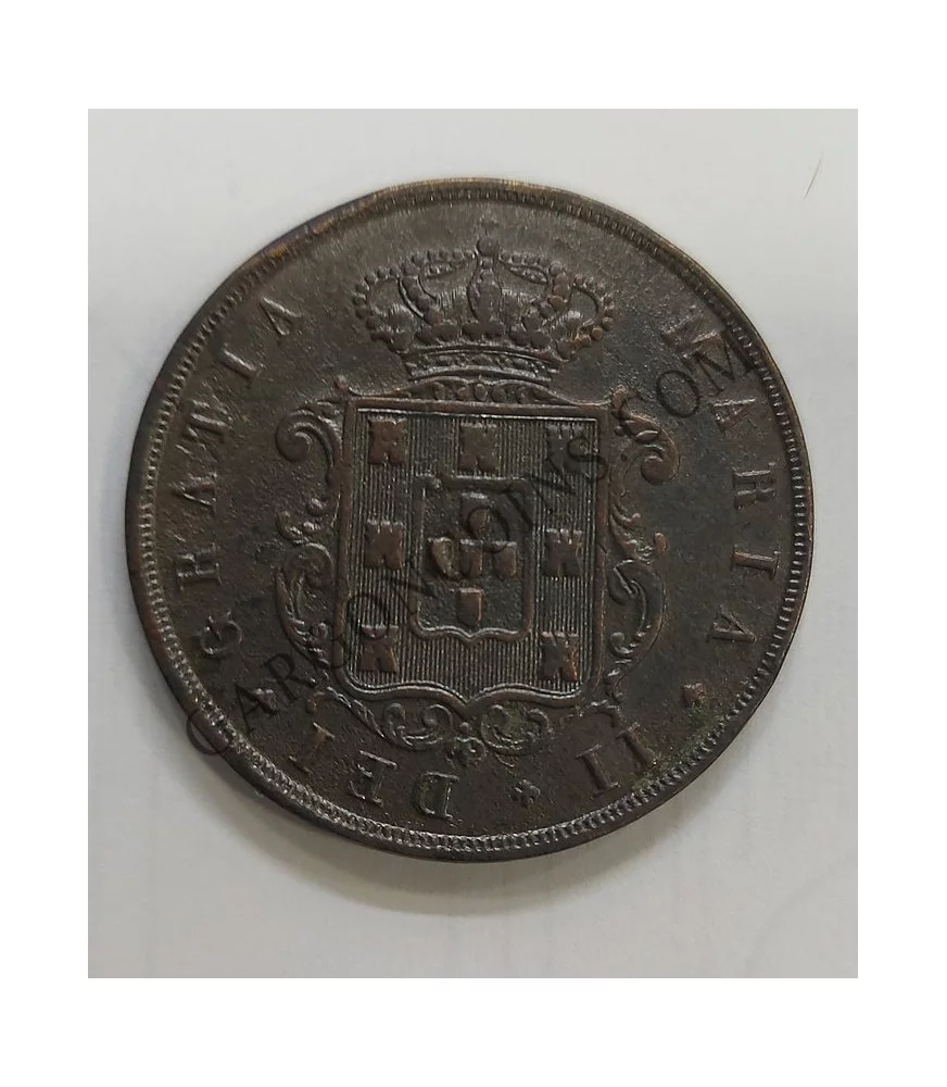 Portugal 20 reis de Maria II del 1853 EBC km 482