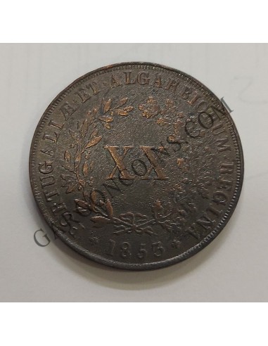 Portugal 20 reis de Maria II del 1853 EBC km 482